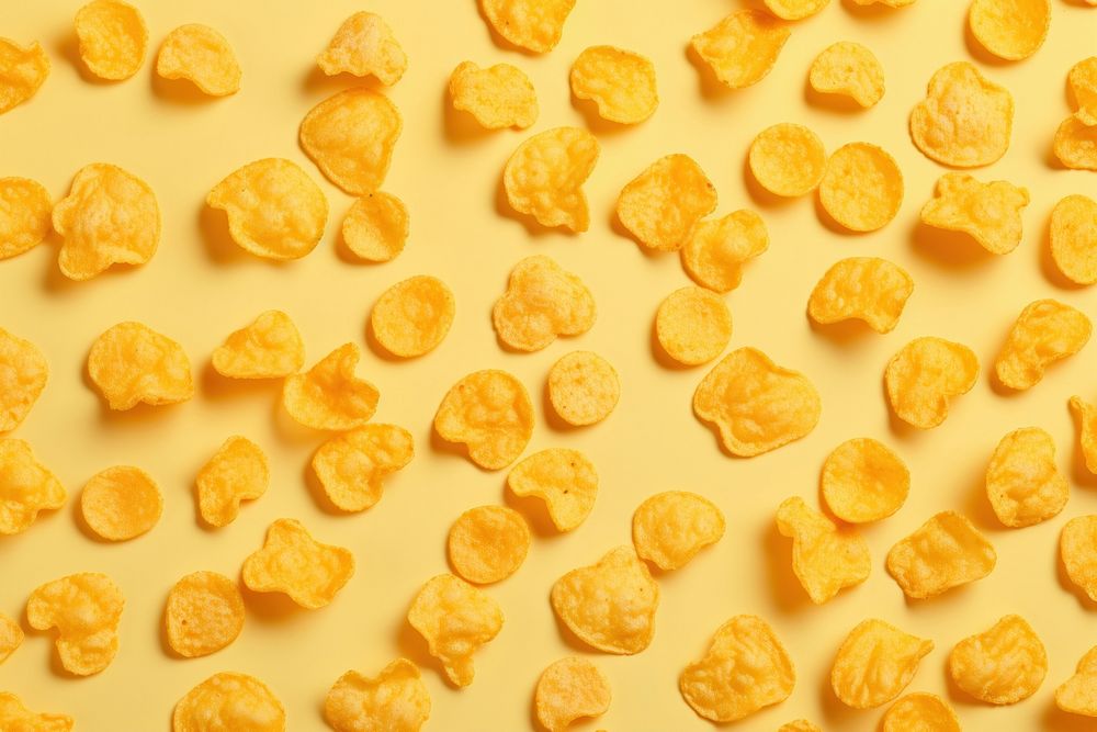 Corn flakes backgrounds pattern yellow. AI generated Image by rawpixel.