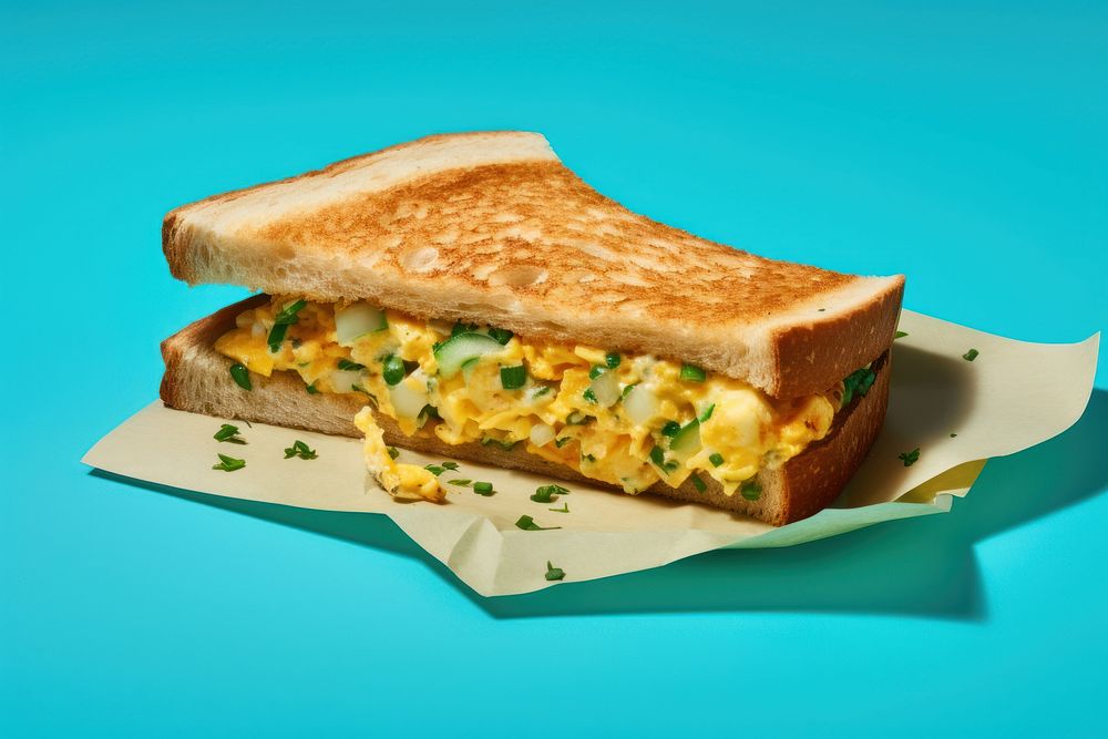 Sandwich breakfast bread food. AI generated Image by rawpixel.