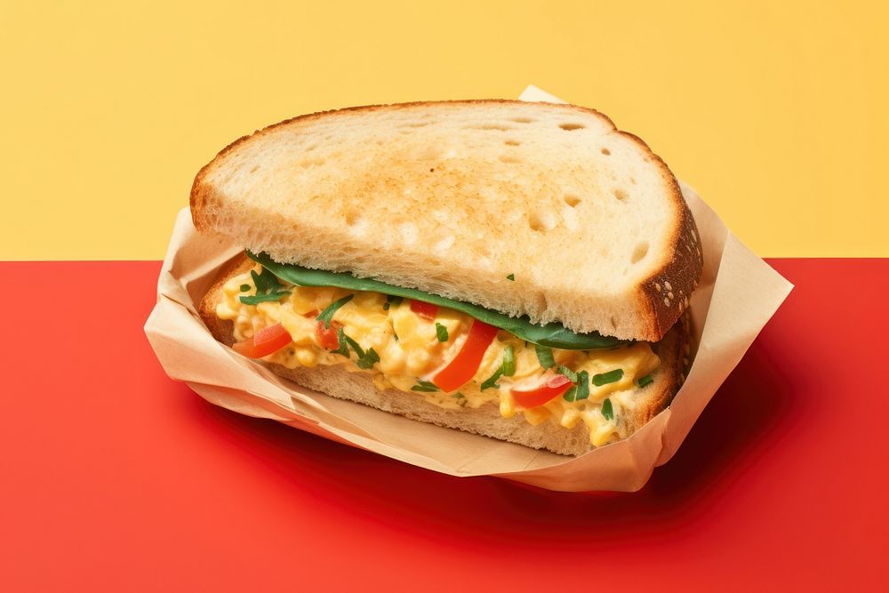 Muffin Breakfast Sandwich sandwich breakfast bread. AI generated Image by rawpixel.