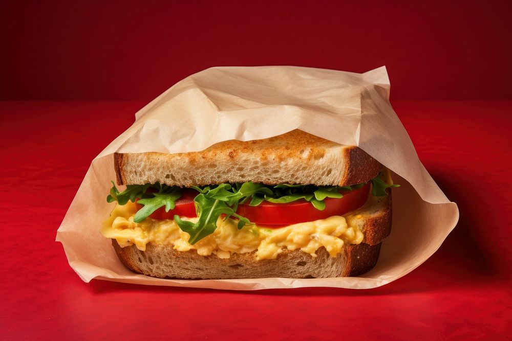 Sandwich bread food red. AI generated Image by rawpixel.