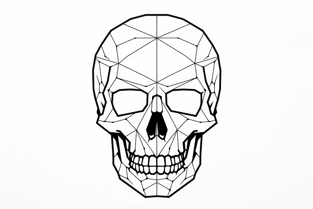 Skull sketch drawing line. AI generated Image by rawpixel.