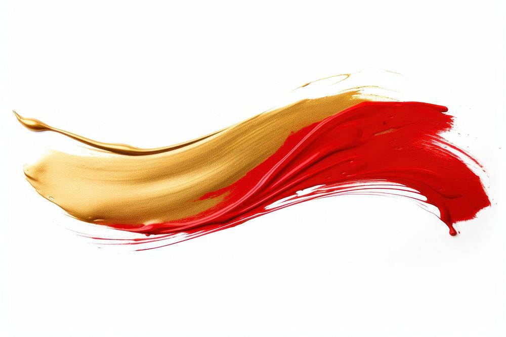 Simple red gold line brush white background splattered. AI generated Image by rawpixel.