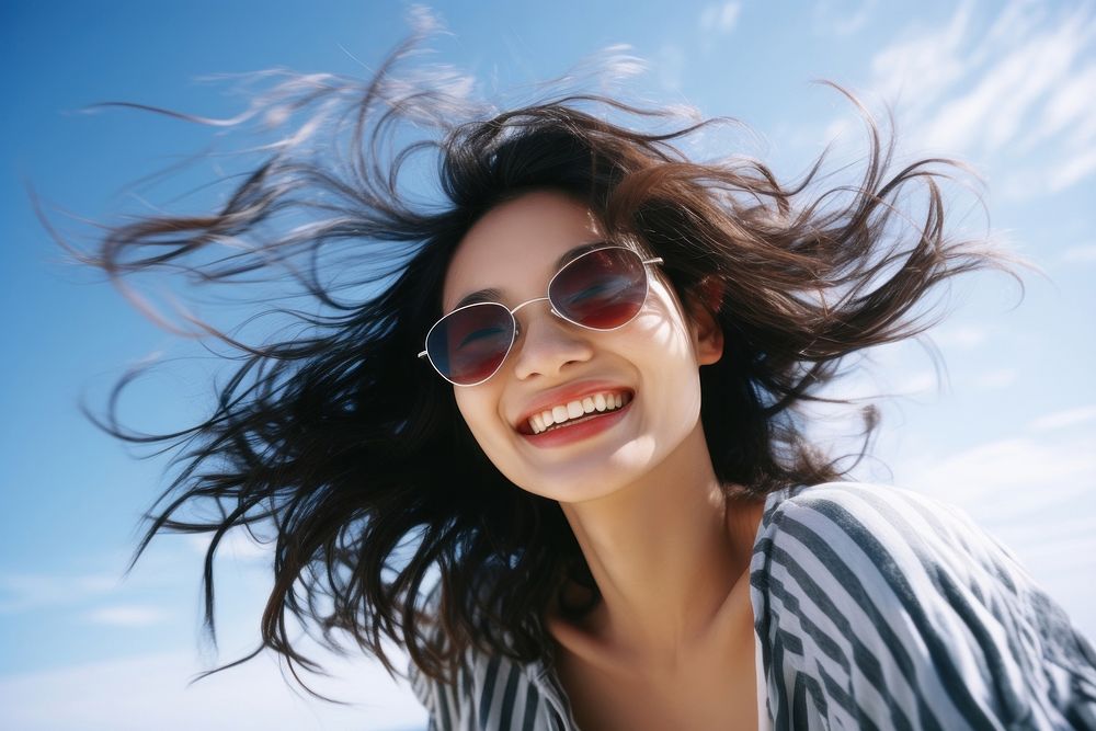 Smiling asian young woman sunglasses photography portrait. AI generated Image by rawpixel.