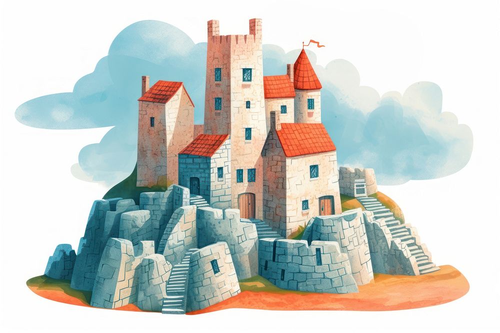 Castle architecture building outdoors. AI generated Image by rawpixel.