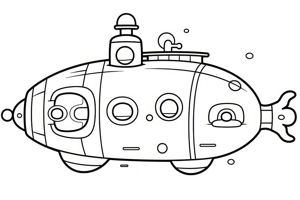 Submarine sketch vehicle drawing. AI generated Image by rawpixel.