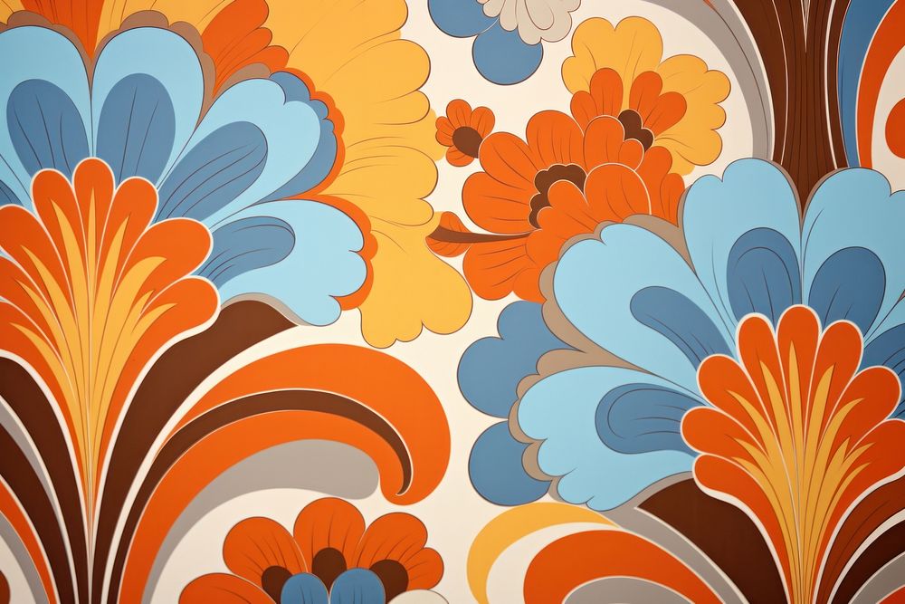 70s retro wallpaper pattern art backgrounds. AI generated Image by rawpixel.