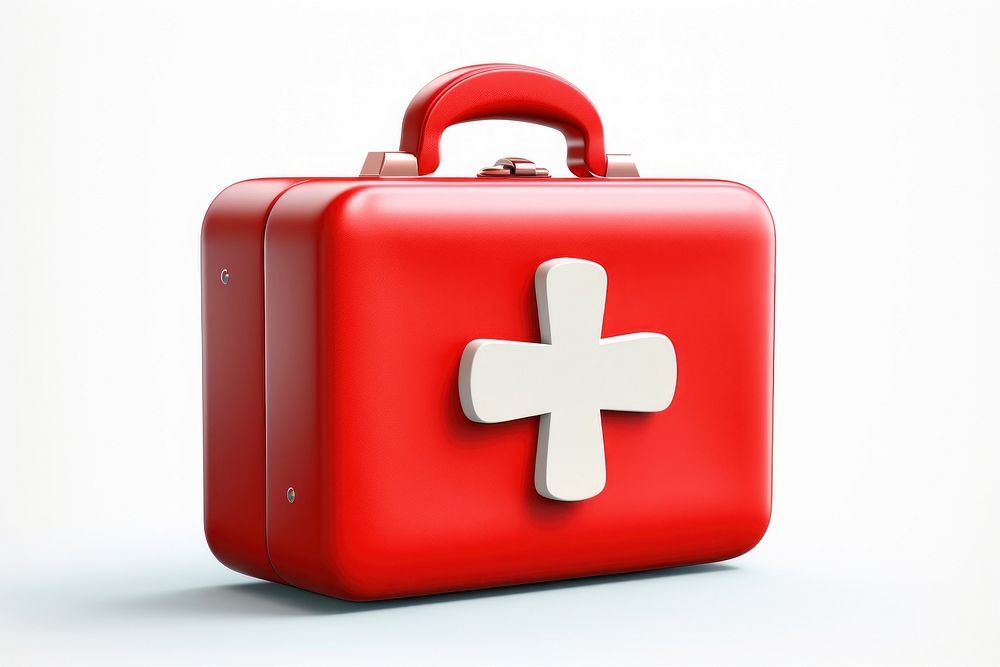 First aid kit luggage symbol white background. AI generated Image by rawpixel.