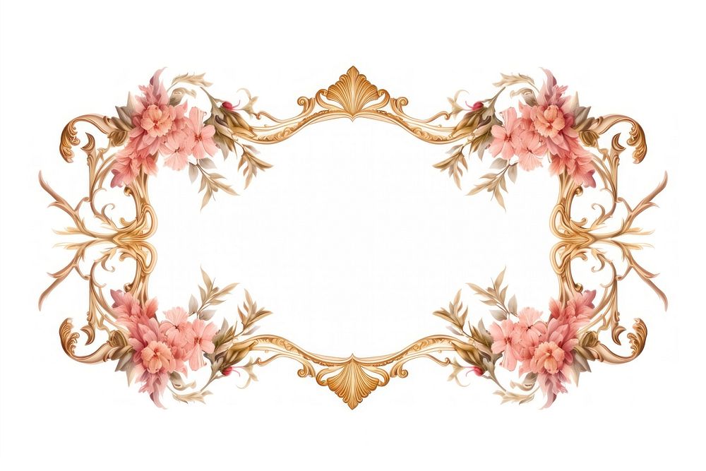 Vintage frame pattern flower plant. AI generated Image by rawpixel.