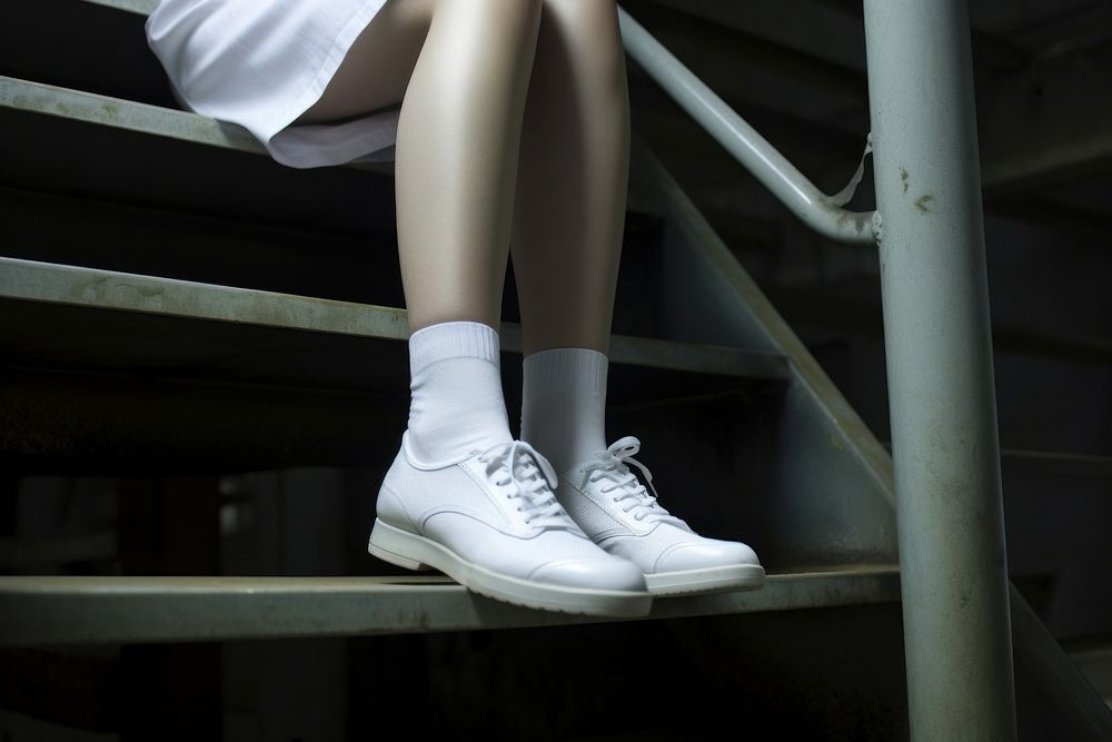 White sock footwear shoe darkness. AI generated Image by rawpixel.