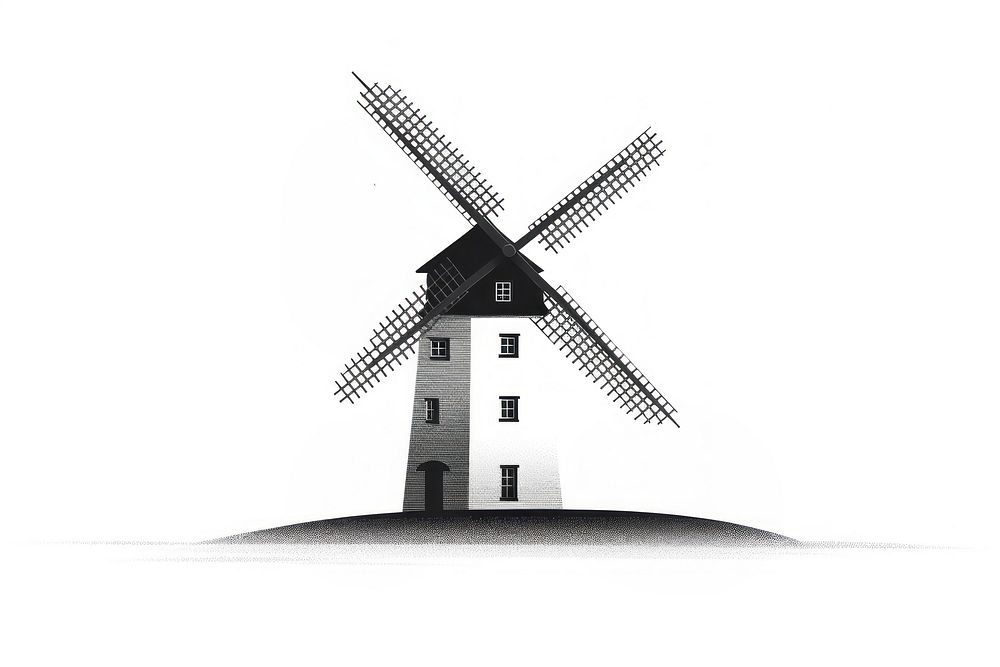 Windmill windmill white architecture. AI generated Image by rawpixel.