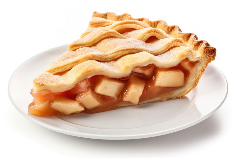 Apple pie dessert plate food. AI generated Image by rawpixel.