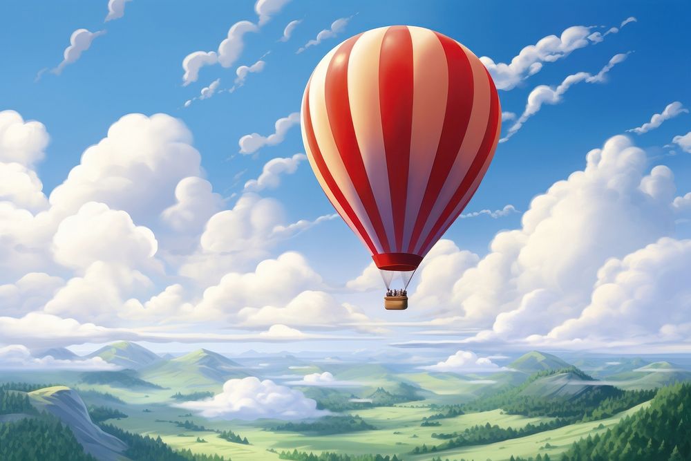 Balloon landscape aircraft outdoors. AI generated Image by rawpixel.