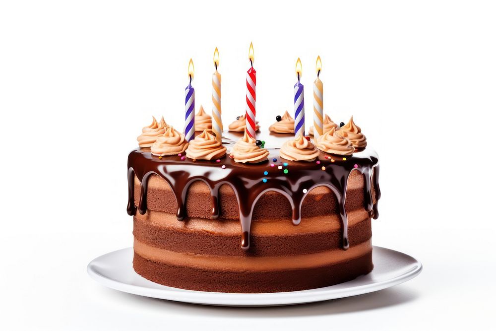 Birthday cake dessert icing cream. AI generated Image by rawpixel.