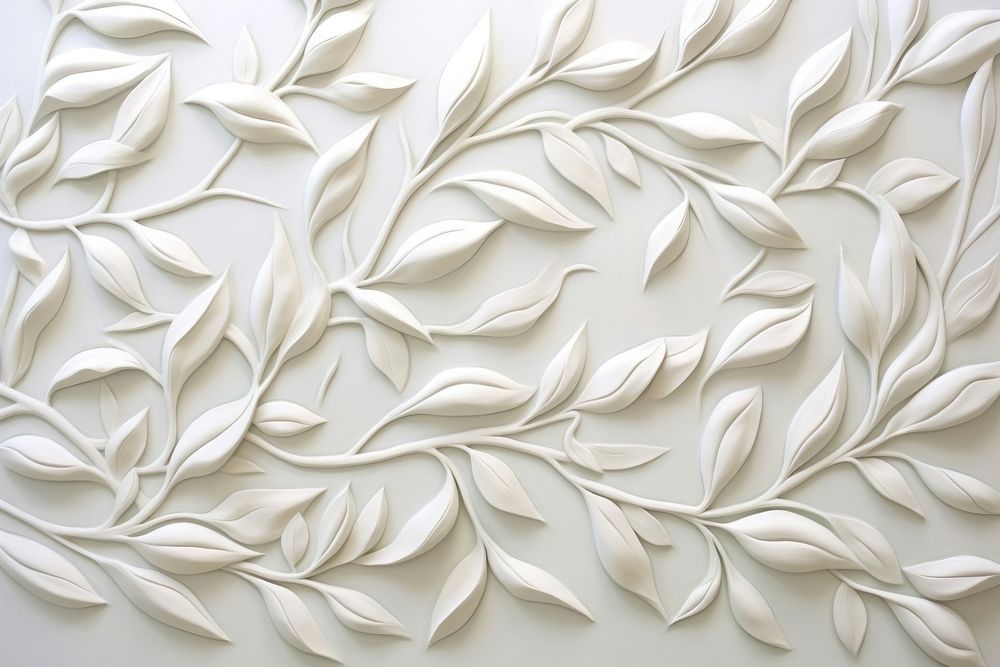 Botanical pattern white art. AI generated Image by rawpixel.
