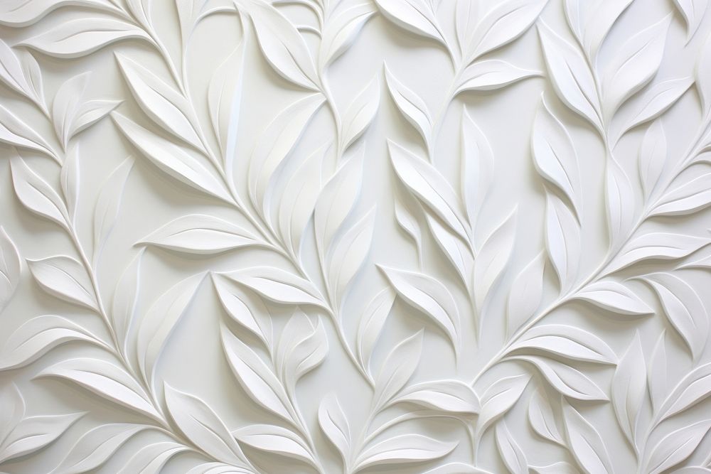 Botanical pattern white backgrounds. AI generated Image by rawpixel.