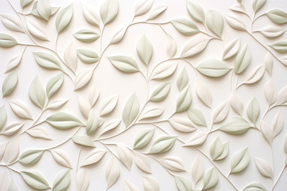 Botanical pattern white art. AI generated Image by rawpixel.