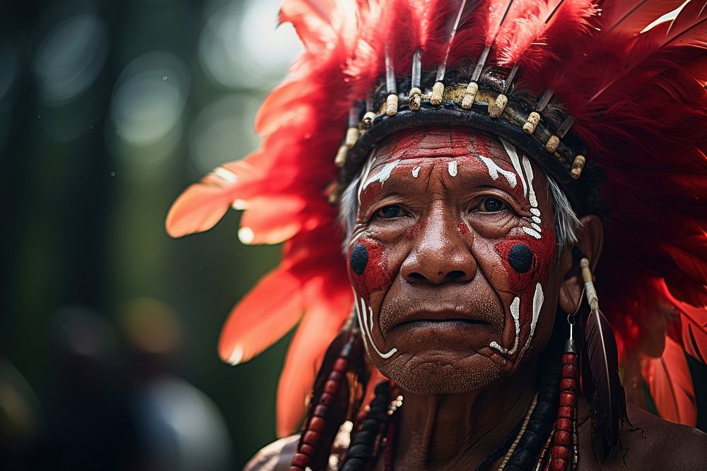 Native American Indians tribe adult celebration. AI generated Image by rawpixel.