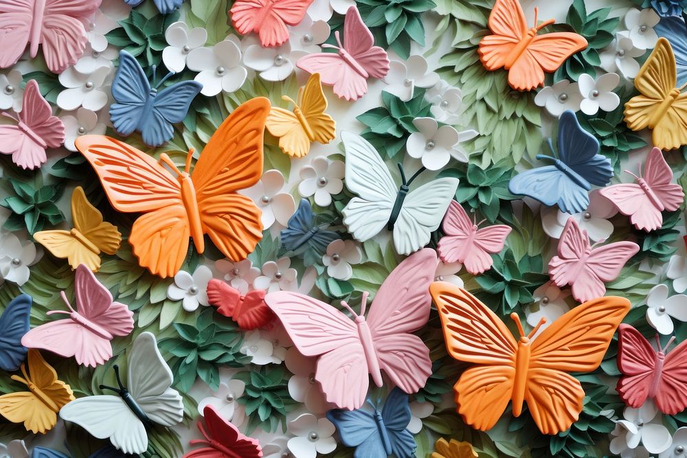 Butterflies art backgrounds pattern. AI generated Image by rawpixel.