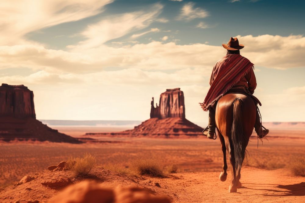 Cowboys and Indians mammal cowboy horse. AI generated Image by rawpixel.