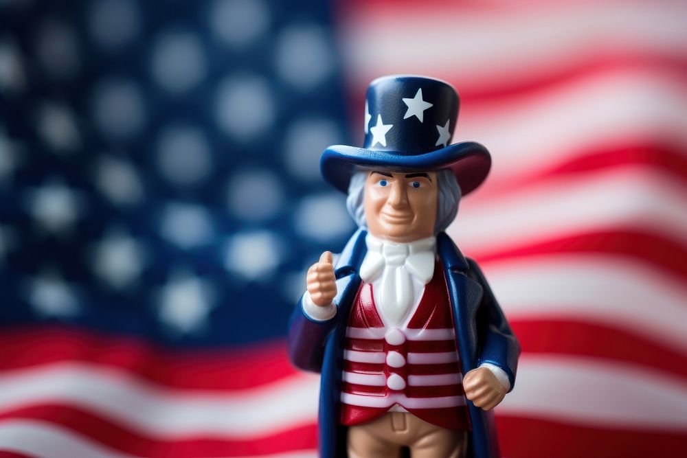 Uncle Sam flag toy representation. AI generated Image by rawpixel.