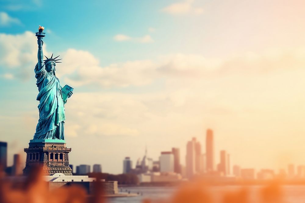 Statue of Liberty statue sculpture landmark. AI generated Image by rawpixel.