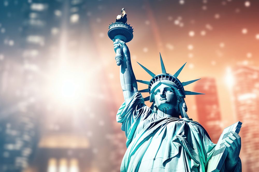 Statue of Liberty statue sculpture representation. AI generated Image by rawpixel.