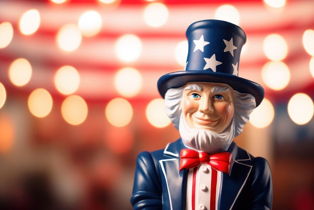 Uncle Sam toy representation illuminated. AI generated Image by rawpixel.