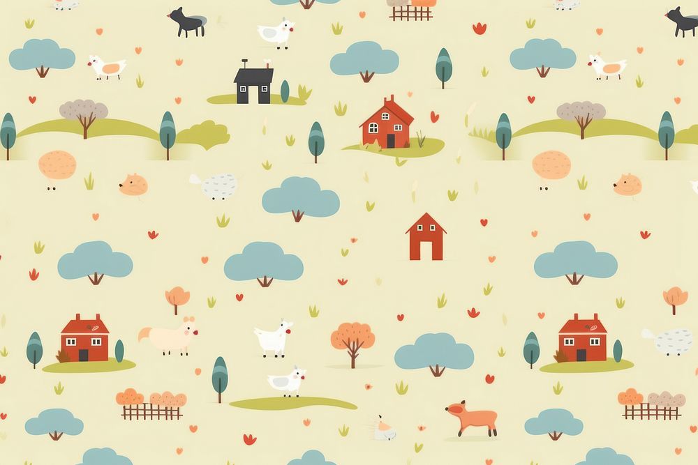 Farm pattern backgrounds wallpaper. AI generated Image by rawpixel.