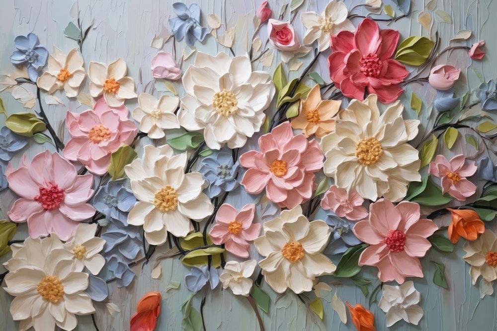 Flowers art painting pattern. 
