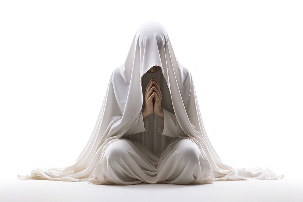 Human praying adult white spirituality. AI generated Image by rawpixel.