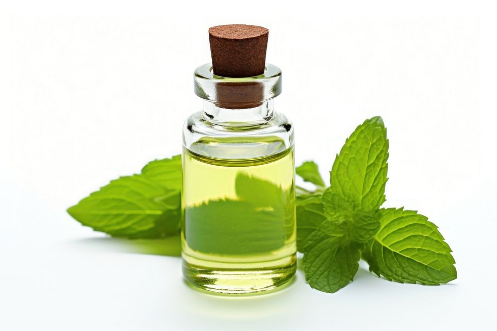 Mint essential oil bottle perfume plant herbs. AI generated Image by rawpixel.