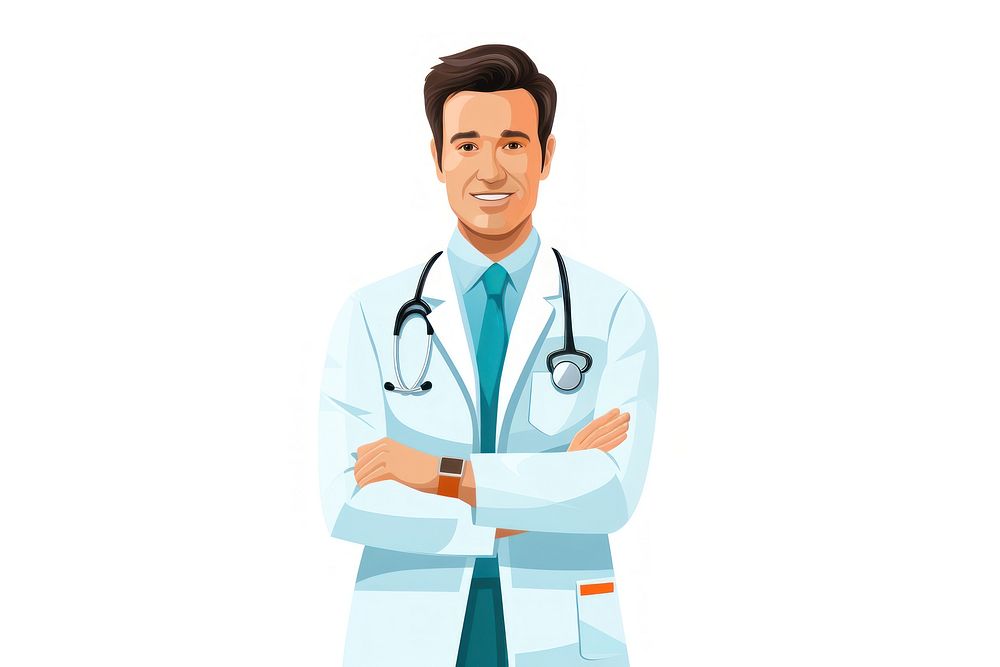 Doctor stethoscope adult white background. AI generated Image by rawpixel.