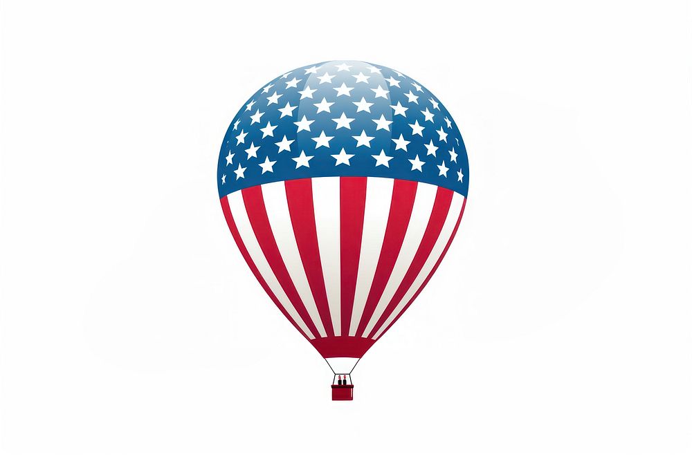 Hot air balloon patriotism aircraft red. AI generated Image by rawpixel.
