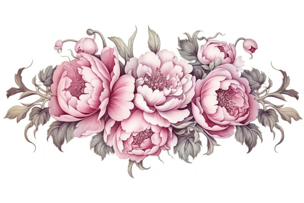 Peony pattern flower plant. AI generated Image by rawpixel.