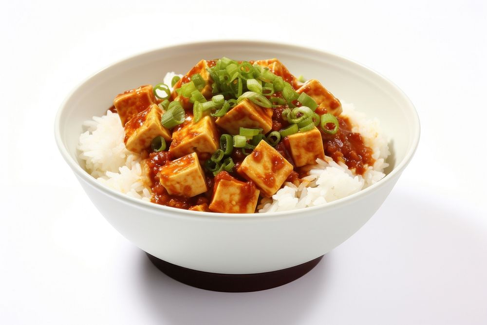 Mapo Tofu food bowl meal. AI generated Image by rawpixel.