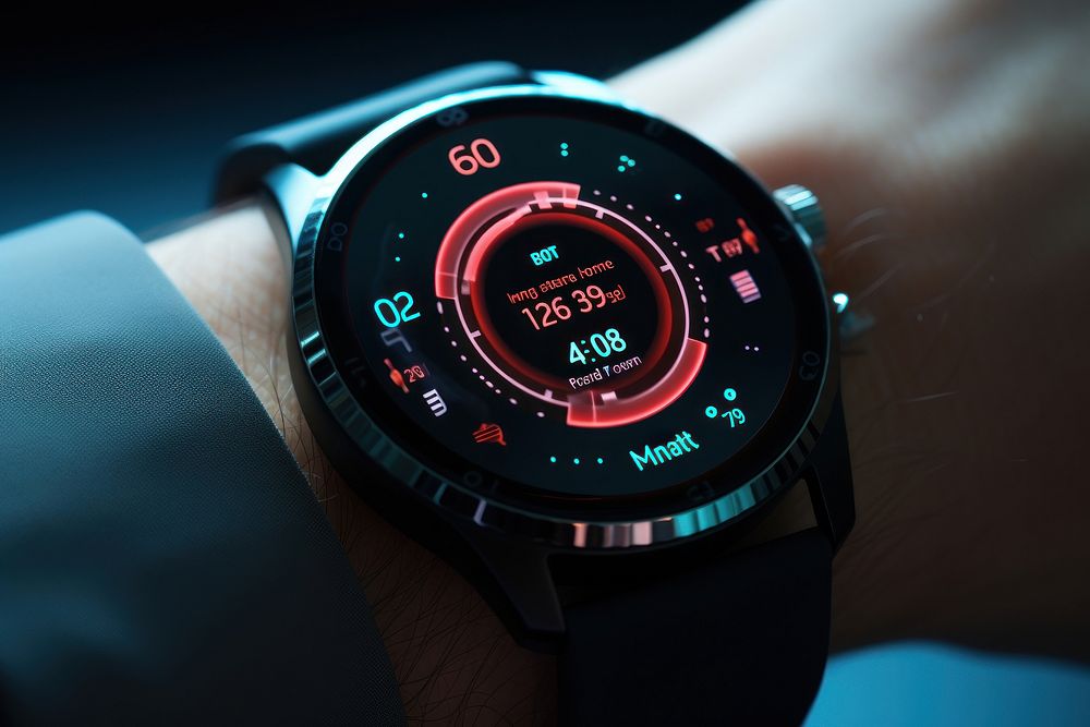 Smart watch wristwatch monitor electronics. AI generated Image by rawpixel.