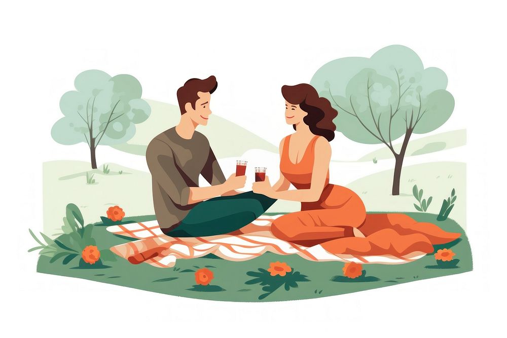 Picnic adult cross-legged togetherness. AI generated Image by rawpixel.