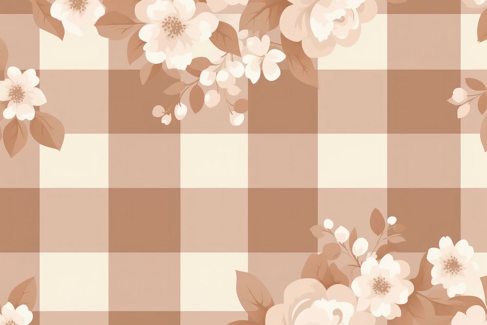 Gingham pattern flower backgrounds. AI generated Image by rawpixel.