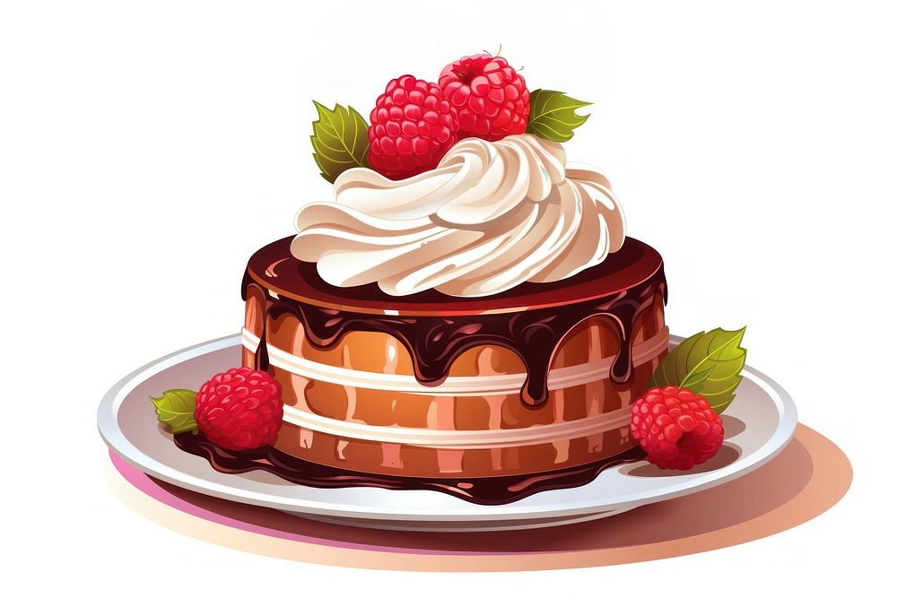 Sweet dessert raspberry cream fruit. AI generated Image by rawpixel.