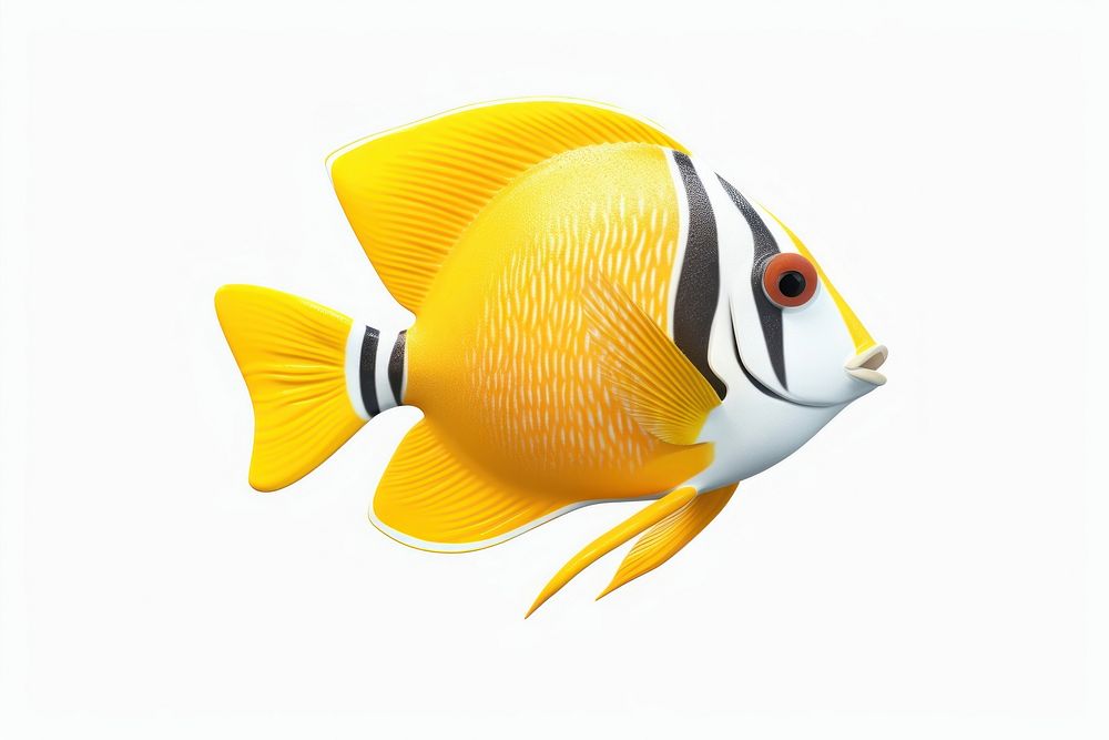 A Angel fish animal white background pomacentridae. AI generated Image by rawpixel.