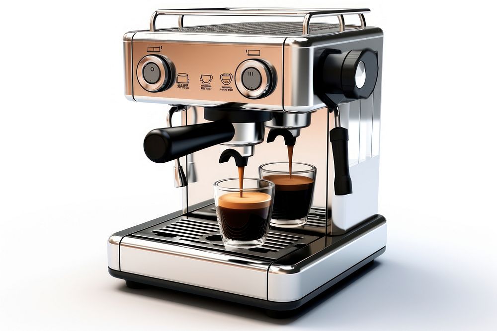 Espresso machine appliance coffee drink. AI generated Image by rawpixel.
