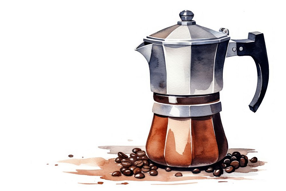 Moka pot coffee drink cup. AI generated Image by rawpixel.