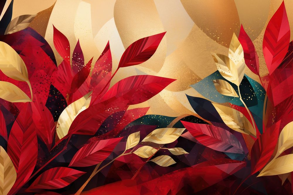 Gold pattern leaf art. AI generated Image by rawpixel.