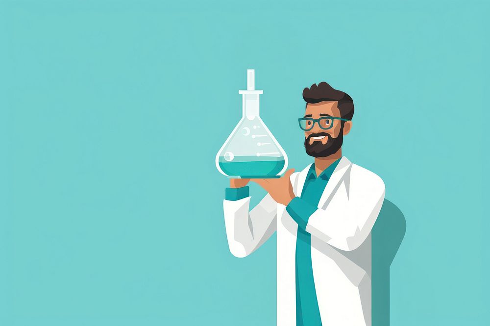 Beaker scientist holding adult. AI generated Image by rawpixel.
