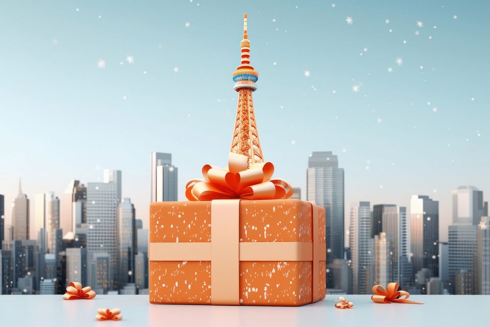 Tokyo tower celebration city box. AI generated Image by rawpixel.