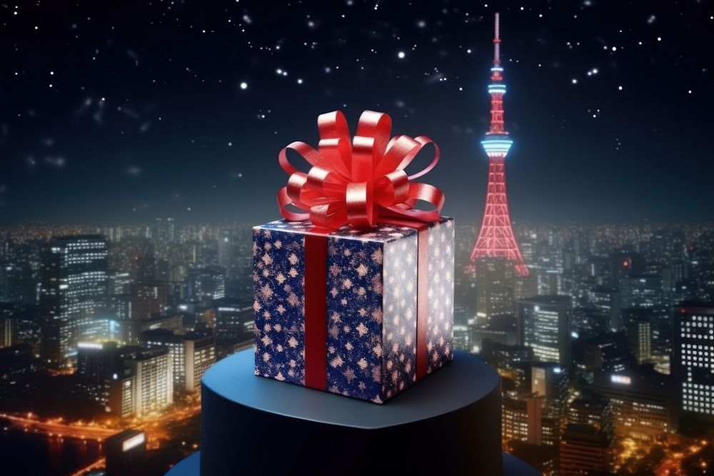 Tokyo tower box architecture celebration. AI generated Image by rawpixel.