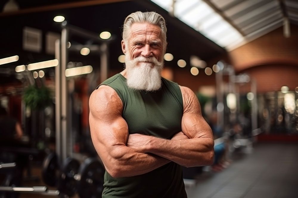 Gym bodybuilder adult face. AI generated Image by rawpixel.