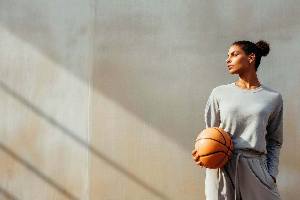 Gym basketball sports contemplation. AI generated Image by rawpixel.