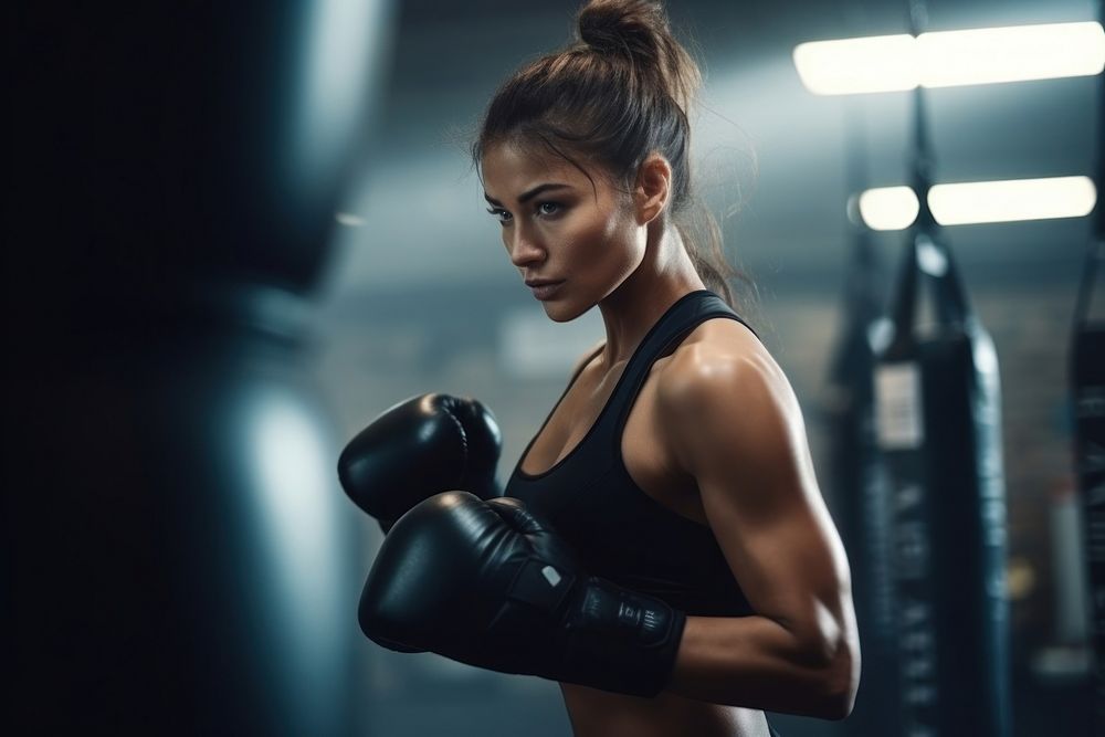 Gym boxing adult woman. AI generated Image by rawpixel.