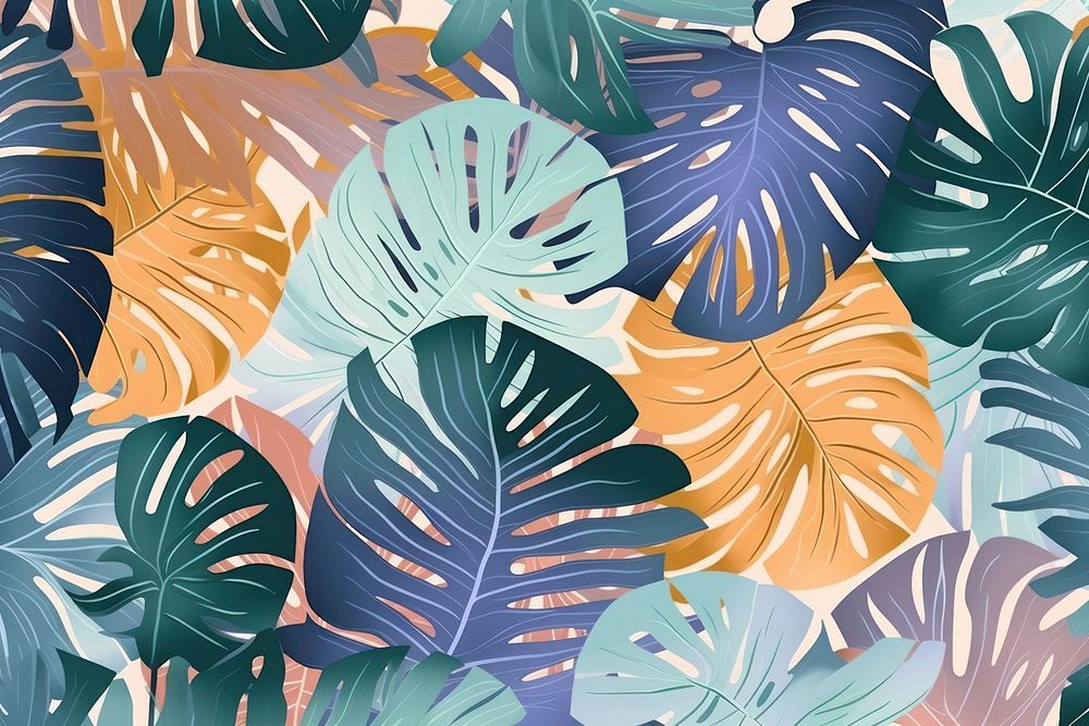 Tropical leaves pattern tropics nature. AI generated Image by rawpixel.